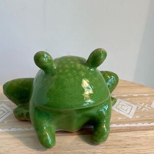 Cute Ceramic Green Frog With Spots